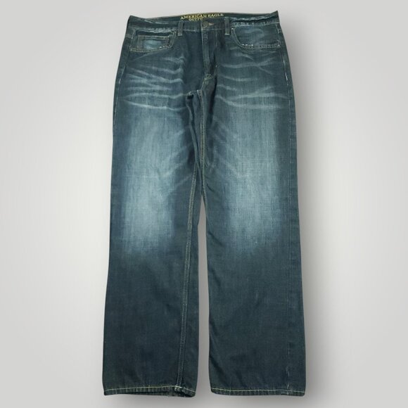American Eagle Jeans Mens 36x32 Relaxed Straight Wide Leg Y2K Indie Made to Last - Picture 1 of 9